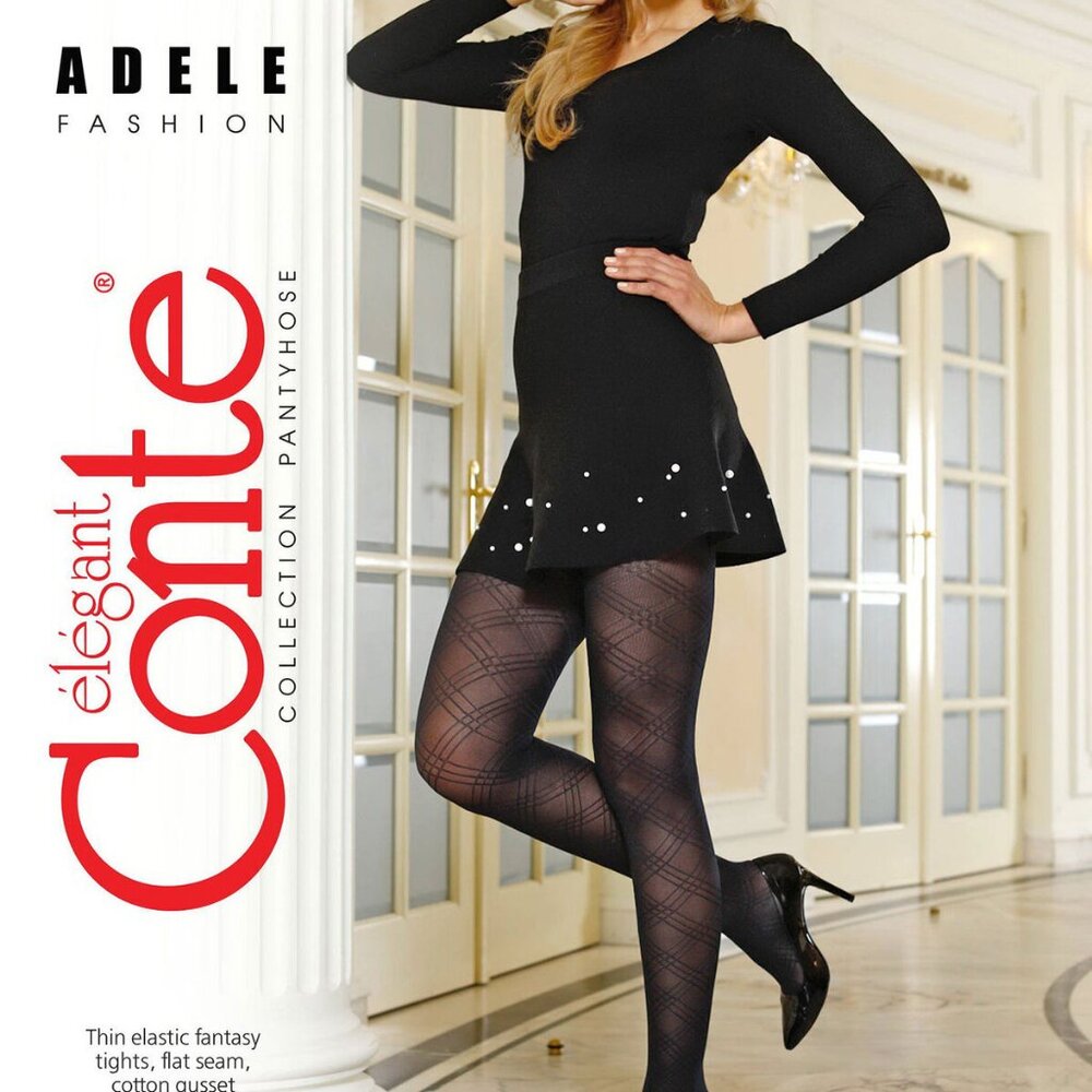 Conte Adele 45 Den - Fantasy Women's Tights with a relief geometric pattern